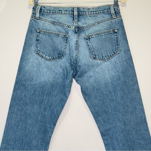 Frame Denim Le Slouch Distressed High Waist Straight Leg Jeans Denim Button Fly - Picture 7 of 14